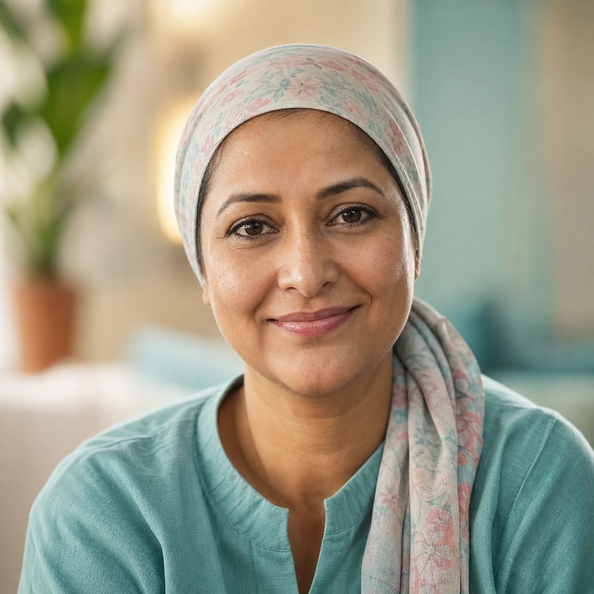 A cancer patient representing the whole person at the centre of Swastha NavJeevan